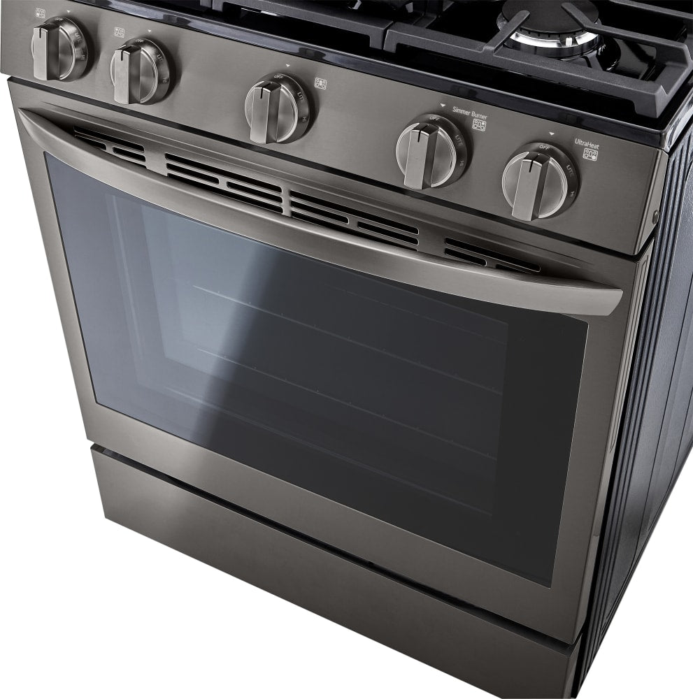 LG 5.8 CF / 30" Gas Range, InstaView, True Convection, ThinQ - Black Stainless LRGL5825D LG 5.8 CF / 30" Gas Range, InstaView, True Convection, ThinQ - Black Stainless LRGL5825D