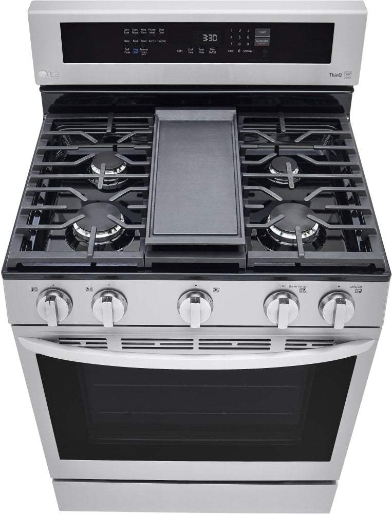 LG 5.8 CF / 30" Gas Range, InstaView, True Convection, ThinQ - Stainless LRGL5825F LG 5.8 CF / 30" Gas Range, InstaView, True Convection, ThinQ - Stainless LRGL5825F