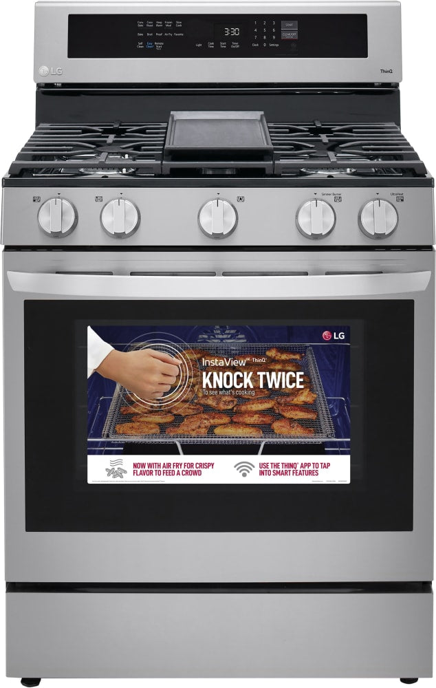 LG 5.8 CF / 30" Gas Range, InstaView, True Convection, ThinQ - Stainless LRGL5825F LG 5.8 CF / 30" Gas Range, InstaView, True Convection, ThinQ - Stainless LRGL5825F