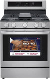 LG 5.8 CF / 30" Gas Range, InstaView, True Convection, ThinQ - Stainless LRGL5825F LG 5.8 CF / 30" Gas Range, InstaView, True Convection, ThinQ - Stainless LRGL5825F