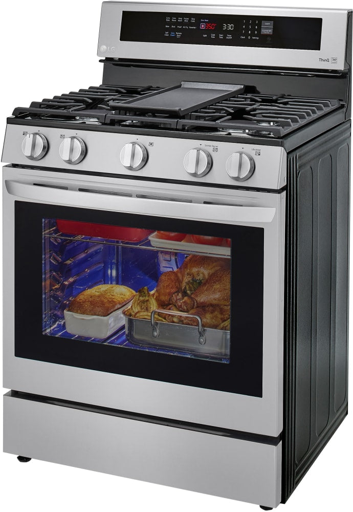 LG 5.8 CF / 30" Gas Range, InstaView, True Convection, ThinQ - Stainless LRGL5825F LG 5.8 CF / 30" Gas Range, InstaView, True Convection, ThinQ - Stainless LRGL5825F
