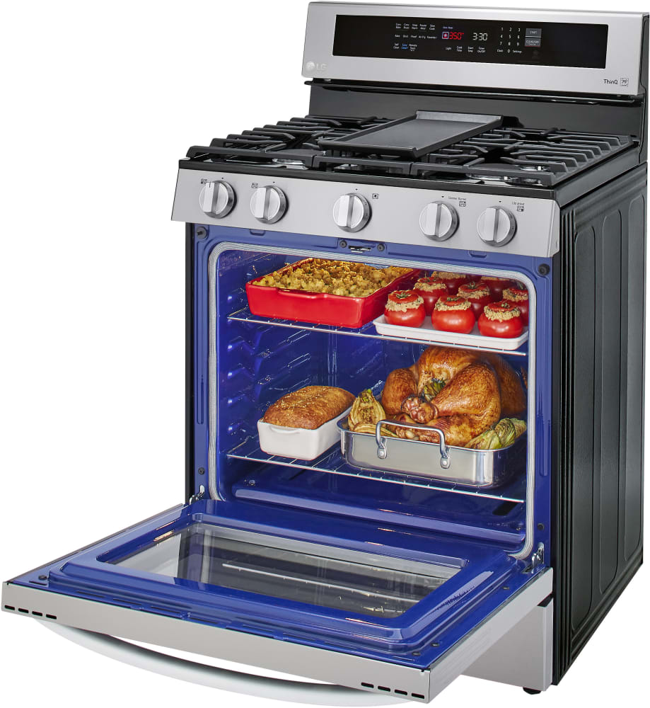 LG 5.8 CF / 30" Gas Range, InstaView, True Convection, ThinQ - Stainless LRGL5825F LG 5.8 CF / 30" Gas Range, InstaView, True Convection, ThinQ - Stainless LRGL5825F