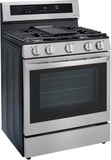 LG 5.8 CF / 30" Gas Range, InstaView, True Convection, ThinQ - Stainless LRGL5825F LG 5.8 CF / 30" Gas Range, InstaView, True Convection, ThinQ - Stainless LRGL5825F