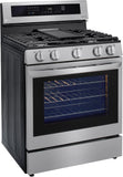 LG 5.8 CF / 30" Gas Range, InstaView, True Convection, ThinQ - Stainless LRGL5825F LG 5.8 CF / 30" Gas Range, InstaView, True Convection, ThinQ - Stainless LRGL5825F