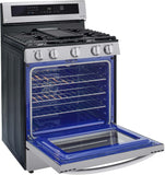 LG 5.8 CF / 30" Gas Range, InstaView, True Convection, ThinQ - Stainless LRGL5825F LG 5.8 CF / 30" Gas Range, InstaView, True Convection, ThinQ - Stainless LRGL5825F