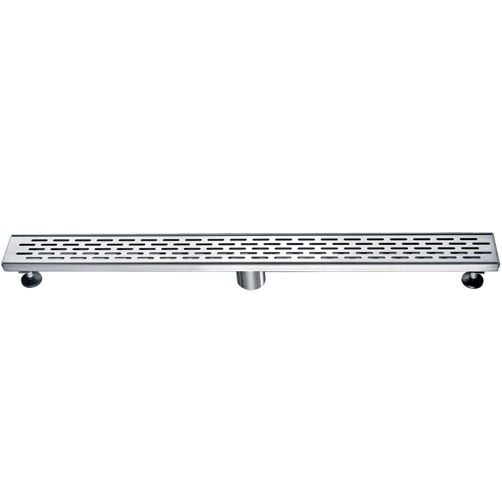 ALFI Brand - 32" Modern Stainless Steel Linear Shower Drain with Groove Holes | ABLD32C-BSS ALFI Brand - 32" Modern Stainless Steel Linear Shower Drain with Groove Holes | ABLD32C-BSS