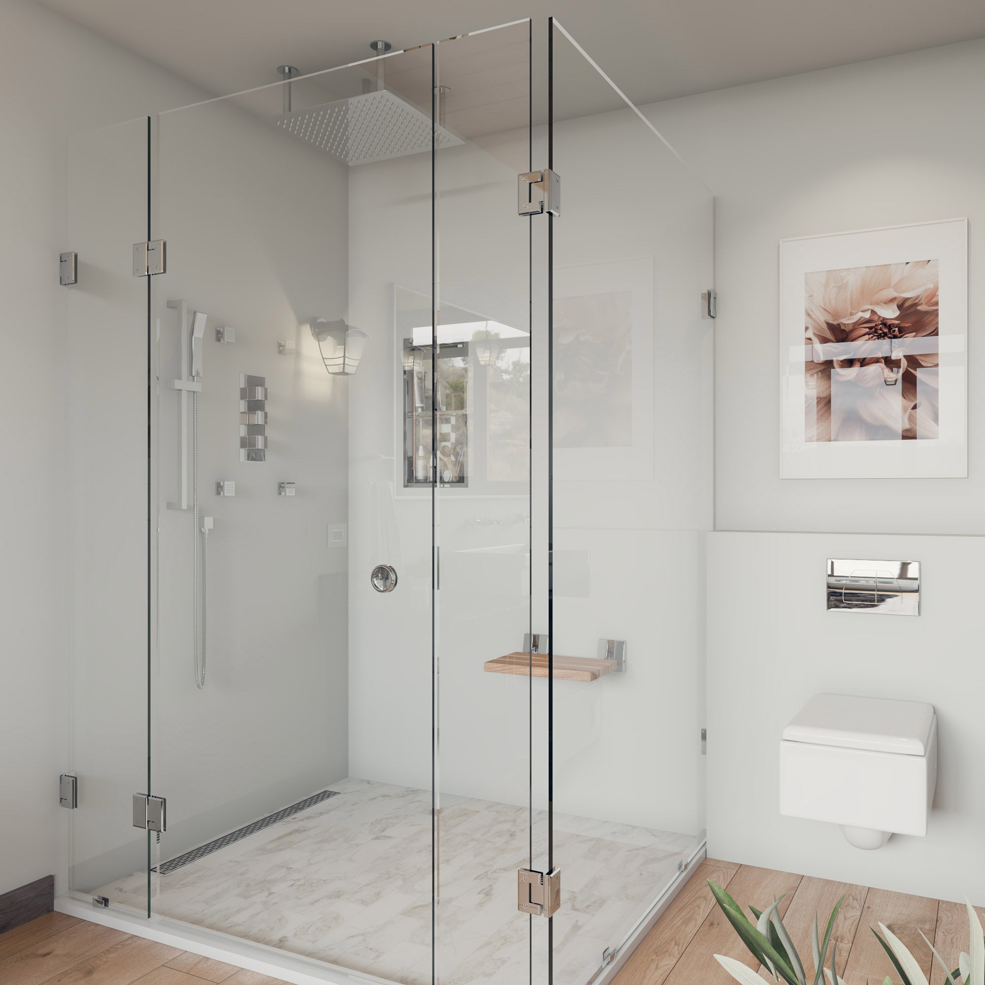 ALFI Brand - 20" Square Polished Solid Stainless Steel Ultra Thin Rain Shower Head | RAIN20S-PSS ALFI Brand - 20" Square Polished Solid Stainless Steel Ultra Thin Rain Shower Head | RAIN20S-PSS