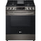 LG 5.8 CF Gas Single Oven Slide-In Range, Air Fry, Fan Convection, ThinQ - Black Stainless LSGL5833D