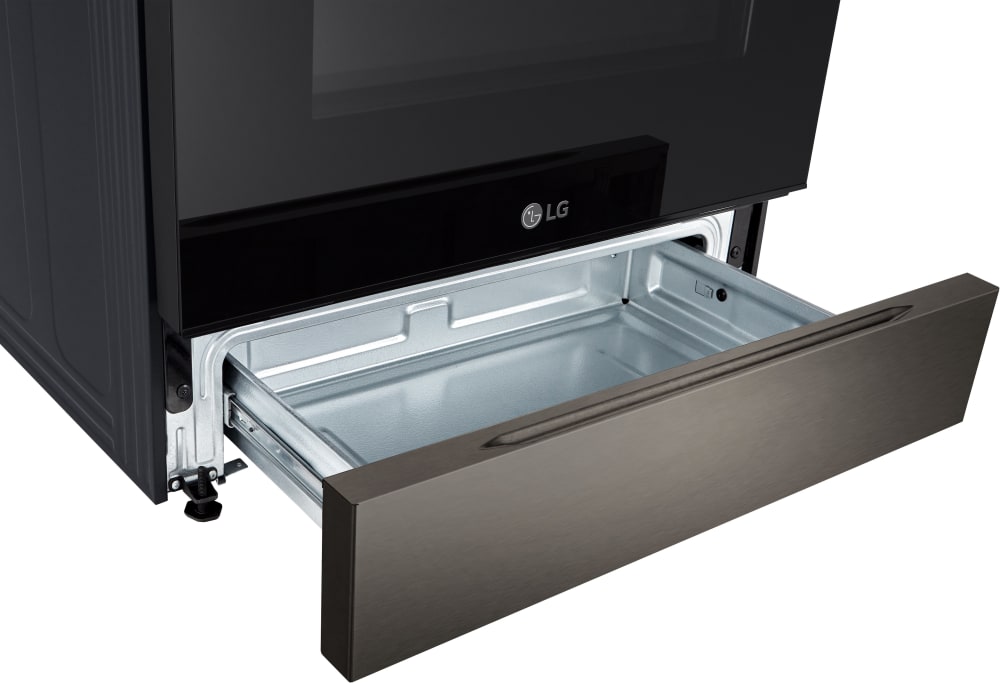 LG 5.8 CF Gas Single Oven Slide-In Range, Air Fry, Fan Convection, ThinQ - Black Stainless LSGL5833D LG 5.8 CF Gas Single Oven Slide-In Range, Air Fry, Fan Convection, ThinQ - Black Stainless LSGL5833D