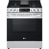 LG 5.8 CF Gas Single Oven Slide-In Range, Air Fry, Fan Convection, ThinQ - Stainless LSGL5833F LG 5.8 CF Gas Single Oven Slide-In Range, Air Fry, Fan Convection, ThinQ - Stainless LSGL5833F