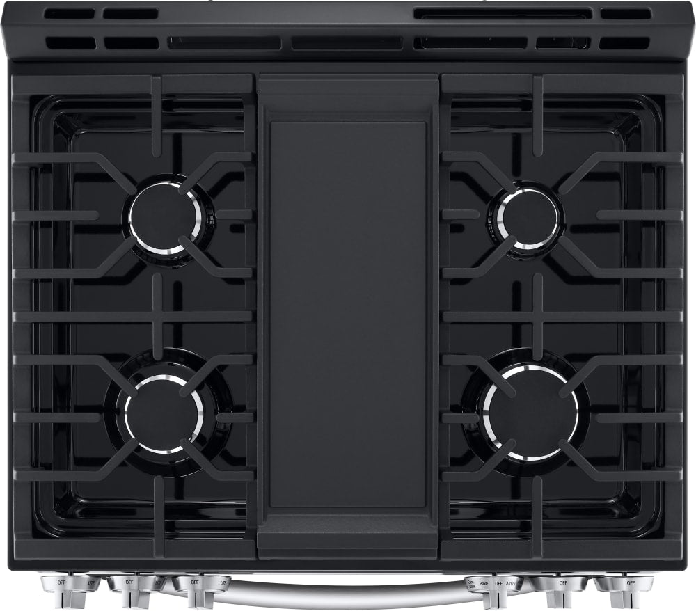 LG 5.8 CF Gas Single Oven Slide-In Range, Air Fry, Fan Convection, ThinQ - Stainless LSGL5833F LG 5.8 CF Gas Single Oven Slide-In Range, Air Fry, Fan Convection, ThinQ - Stainless LSGL5833F