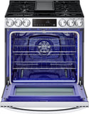 LG 5.8 CF Gas Single Oven Slide-In Range, Air Fry, Fan Convection, ThinQ - Stainless LSGL5833F LG 5.8 CF Gas Single Oven Slide-In Range, Air Fry, Fan Convection, ThinQ - Stainless LSGL5833F
