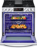 LG 5.8 CF Gas Single Oven Slide-In Range, Air Fry, Fan Convection, ThinQ - Stainless LSGL5833F LG 5.8 CF Gas Single Oven Slide-In Range, Air Fry, Fan Convection, ThinQ - Stainless LSGL5833F