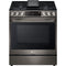 LG 6.3 CF Gas Single Oven Slide-In Range, Instaview, Air Fry, ProBake, ThinQ - Black Stainless LSGL6335D