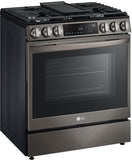 LG 6.3 CF Gas Single Oven Slide-In Range, Instaview, Air Fry, ProBake, ThinQ - Black Stainless LSGL6335D LG 6.3 CF Gas Single Oven Slide-In Range, Instaview, Air Fry, ProBake, ThinQ - Black Stainless LSGL6335D