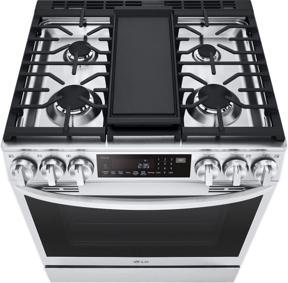 LG 6.3 CF Gas Single Oven Slide-In Range, Instaview, Air Fry, ProBake, ThinQ - Stainless LSGL6335F LG 6.3 CF Gas Single Oven Slide-In Range, Instaview, Air Fry, ProBake, ThinQ - Stainless LSGL6335F