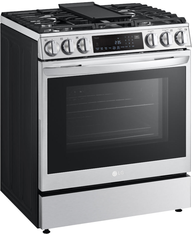 LG 6.3 CF Gas Single Oven Slide-In Range, Instaview, Air Fry, ProBake, ThinQ - Stainless LSGL6335F LG 6.3 CF Gas Single Oven Slide-In Range, Instaview, Air Fry, ProBake, ThinQ - Stainless LSGL6335F