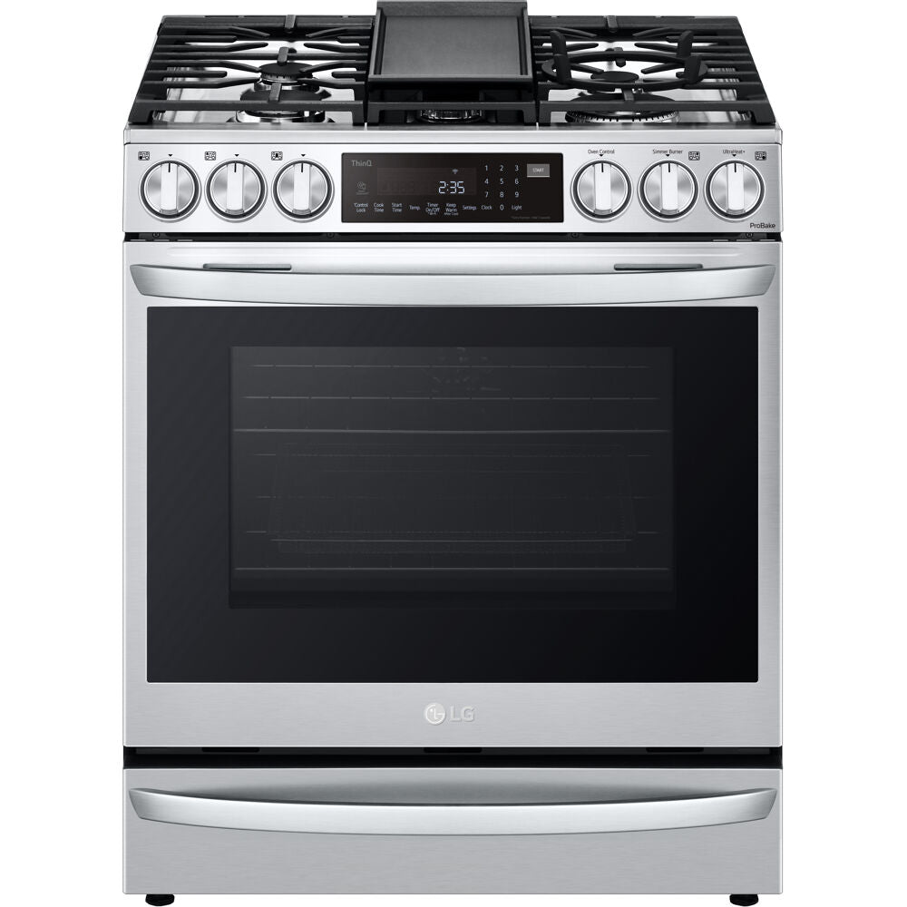 LG 6.3 CF Gas Single Oven Slide-In Range, Instaview, Air Fry, Air SousVide - Stainless LSGL6337F LG 6.3 CF Gas Single Oven Slide-In Range, Instaview, Air Fry, Air SousVide - Stainless LSGL6337F
