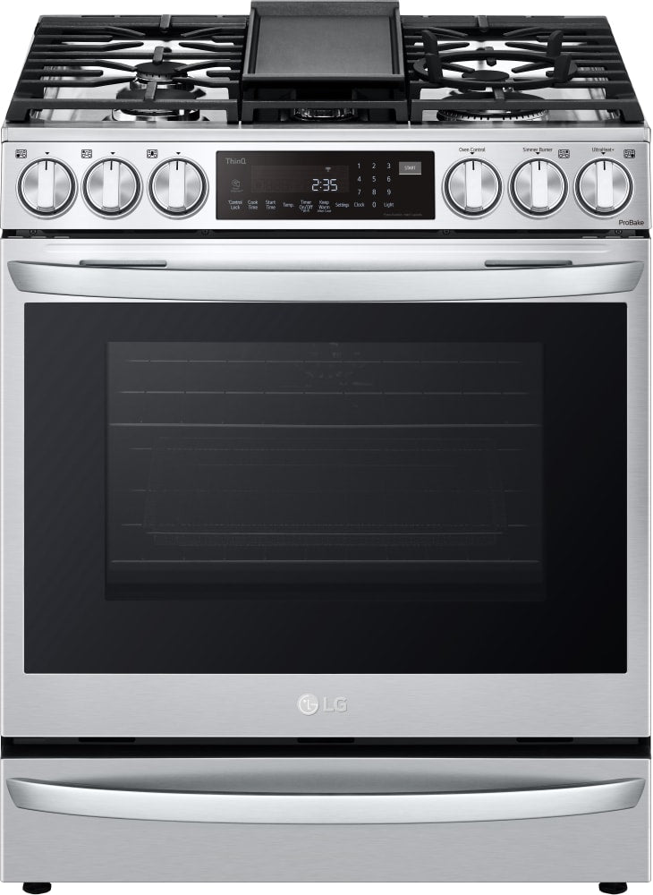 LG 6.3 CF Gas Single Oven Slide-In Range, Instaview, Air Fry, Air SousVide - Stainless LSGL6337F LG 6.3 CF Gas Single Oven Slide-In Range, Instaview, Air Fry, Air SousVide - Stainless LSGL6337F