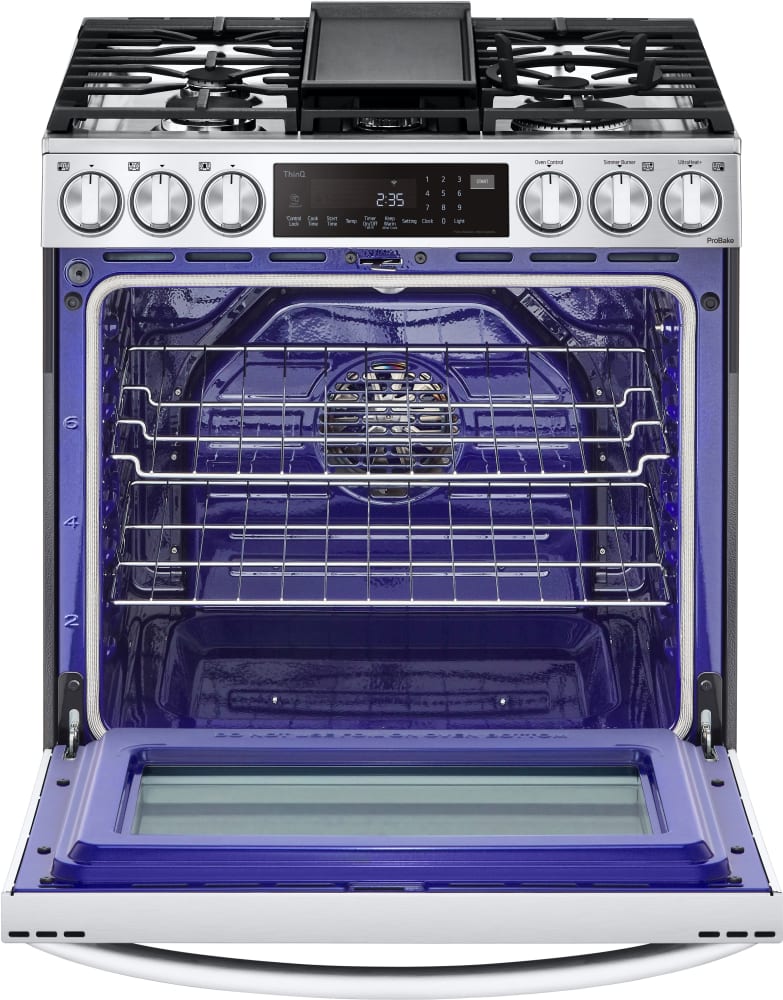 LG 6.3 CF Gas Single Oven Slide-In Range, Instaview, Air Fry, Air SousVide - Stainless LSGL6337F LG 6.3 CF Gas Single Oven Slide-In Range, Instaview, Air Fry, Air SousVide - Stainless LSGL6337F