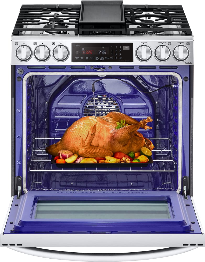 LG 6.3 CF Gas Single Oven Slide-In Range, Instaview, Air Fry, Air SousVide - Stainless LSGL6337F LG 6.3 CF Gas Single Oven Slide-In Range, Instaview, Air Fry, Air SousVide - Stainless LSGL6337F