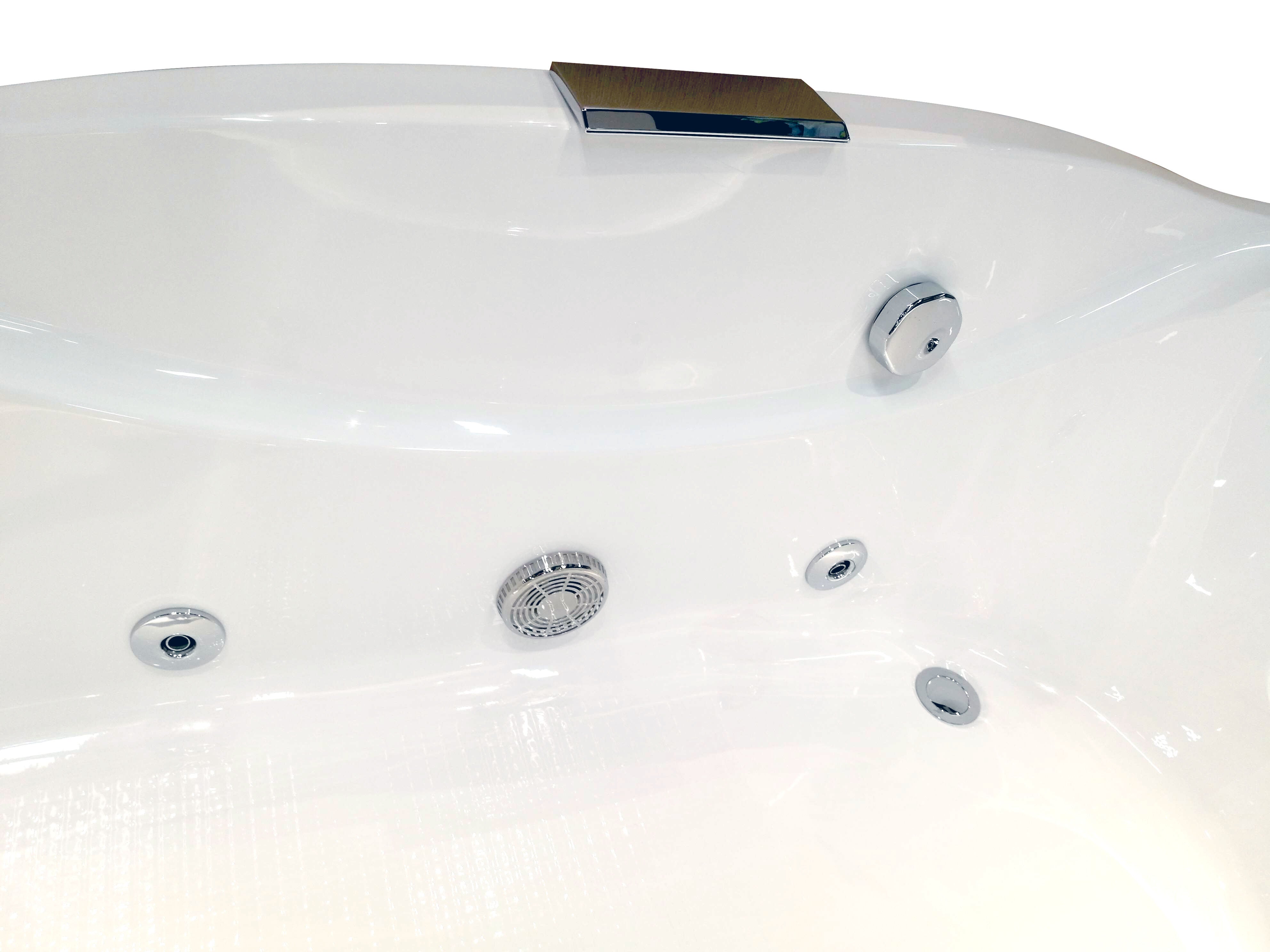EAGO - 6 ft Left Drain Acrylic White Whirlpool Bathtub w Fixtures | AM189ETL-L EAGO - 6 ft Left Drain Acrylic White Whirlpool Bathtub w Fixtures | AM189ETL-L