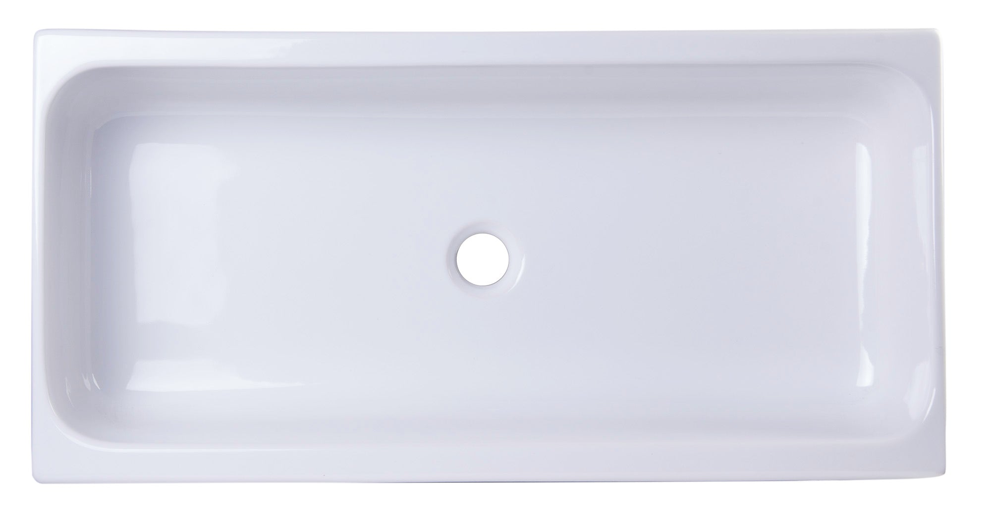 ALFI Brand - 36" White Above Mount Fireclay Bath Trough Sink | AB36TR ALFI Brand - 36" White Above Mount Fireclay Bath Trough Sink | AB36TR