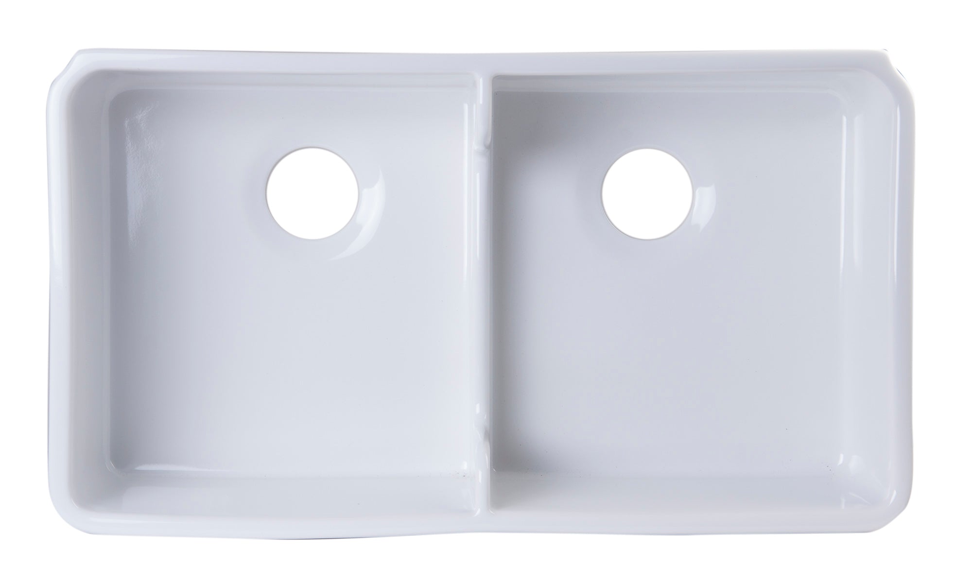 ALFI Brand - White 32" Short Wall Double Bowl Lip Apron Fireclay Farmhouse Kitchen Sink | AB5123-W ALFI Brand - White 32" Short Wall Double Bowl Lip Apron Fireclay Farmhouse Kitchen Sink | AB5123-W