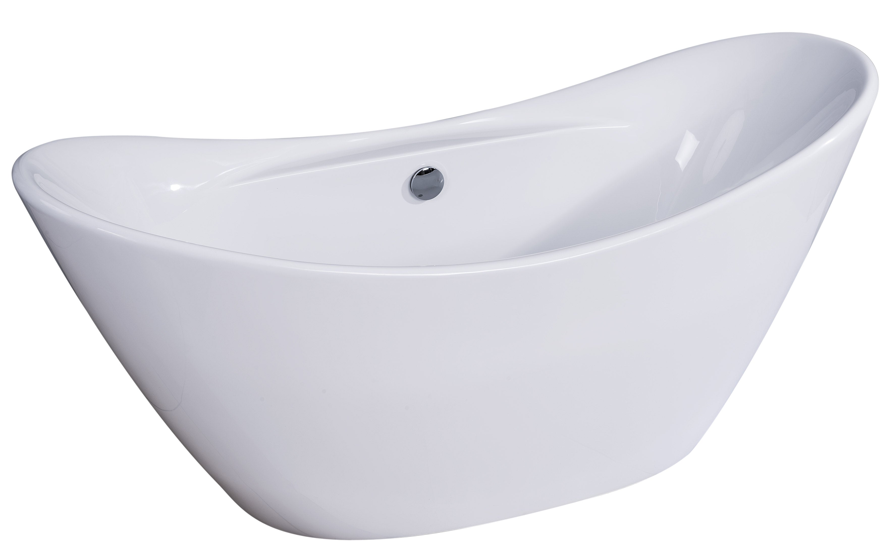 ALFI Brand - 68 inch White Oval Acrylic Free Standing Soaking Bathtub | AB8803 ALFI Brand - 68 inch White Oval Acrylic Free Standing Soaking Bathtub | AB8803