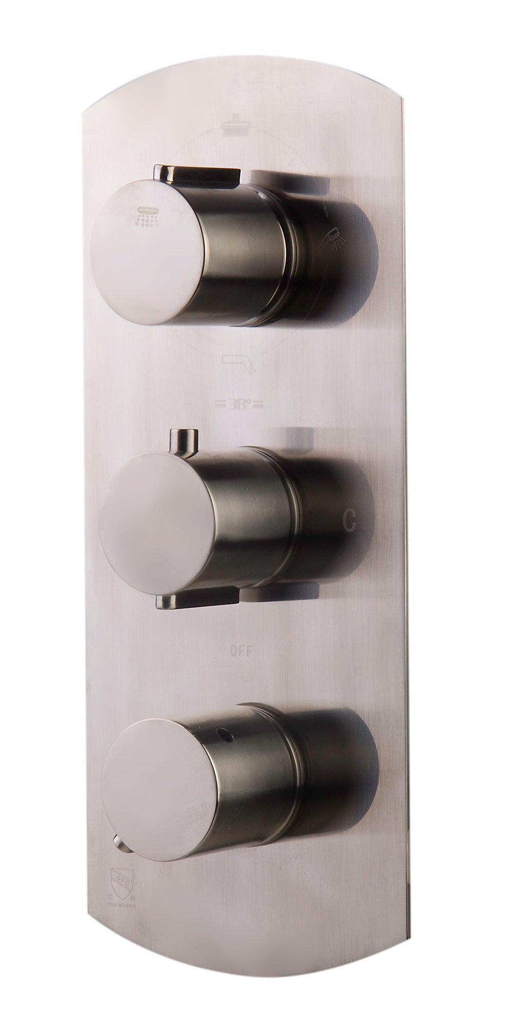 ALFI Brand - Brushed Nickel Concealed 4-Way Thermostatic Valve Shower Mixer /w Round Knobs | AB4101-BN ALFI Brand - Brushed Nickel Concealed 4-Way Thermostatic Valve Shower Mixer /w Round Knobs | AB4101-BN