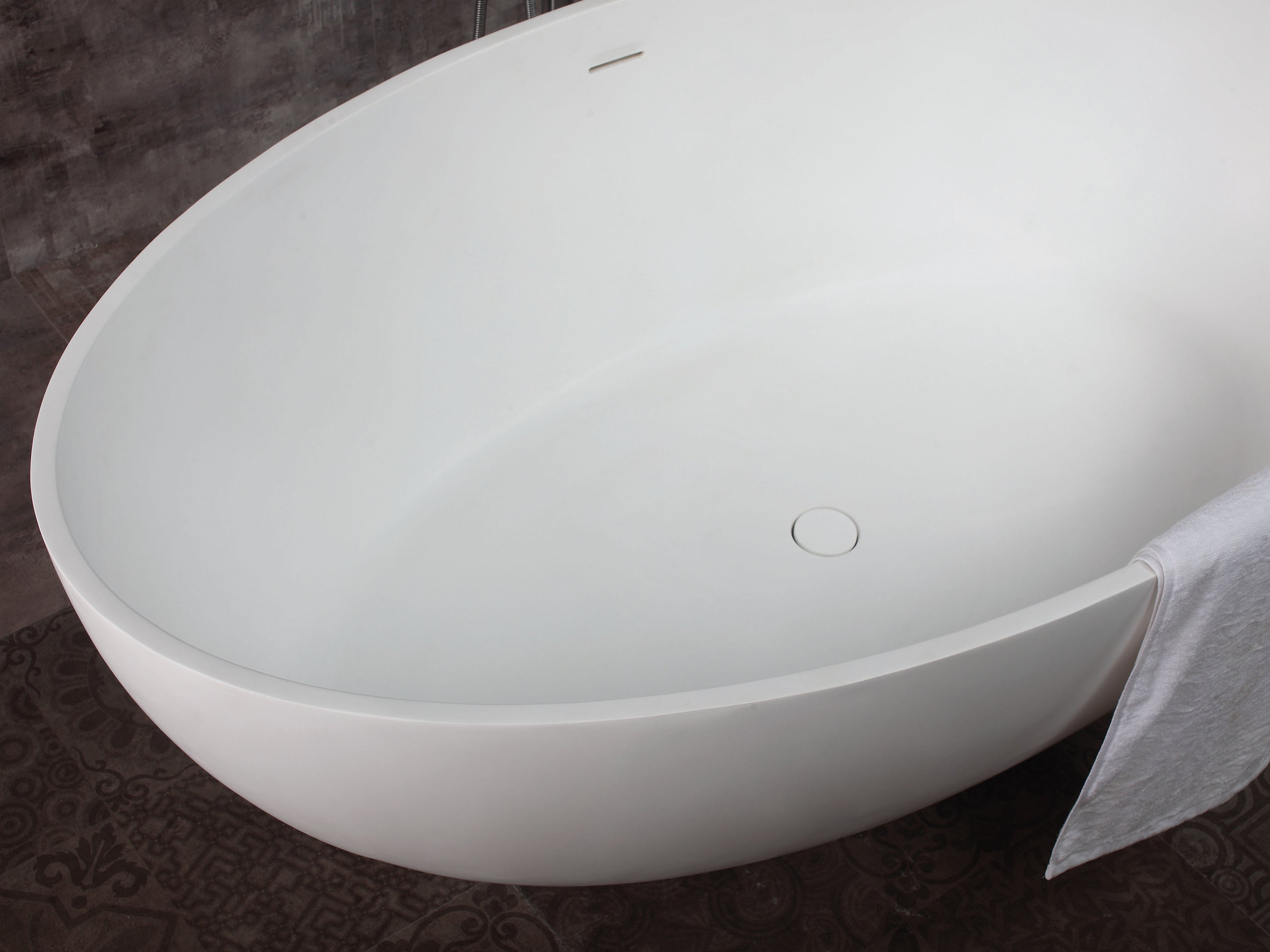 ALFI Brand - 67" White Oval Solid Surface Smooth Resin Soaking Bathtub | AB9941 ALFI Brand - 67" White Oval Solid Surface Smooth Resin Soaking Bathtub | AB9941