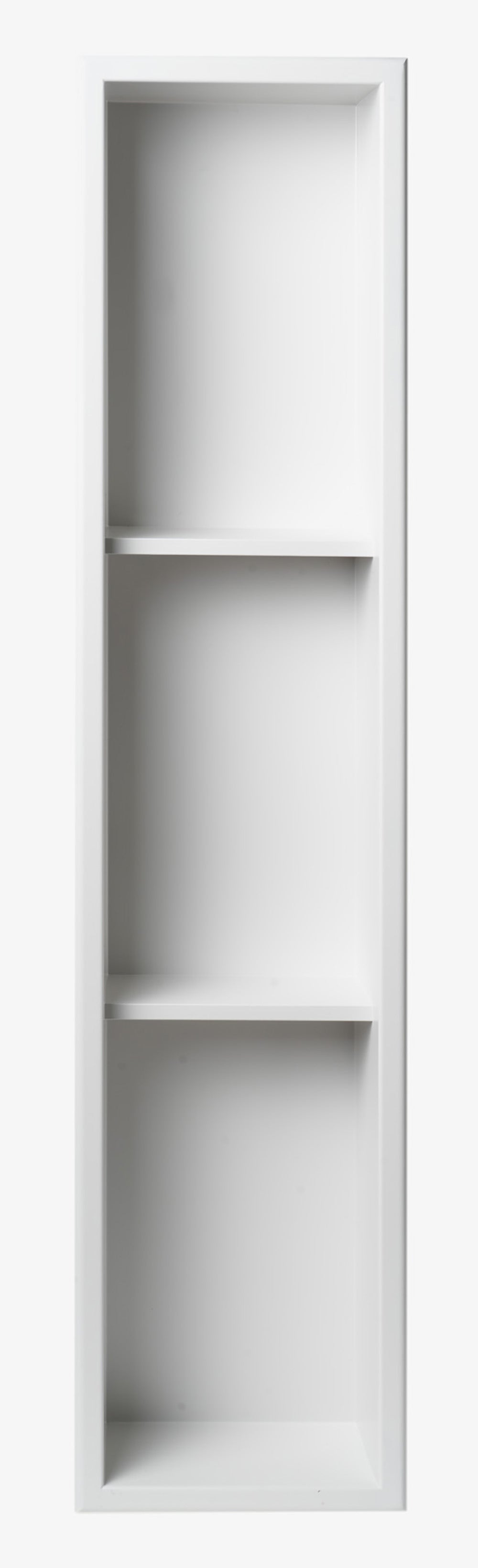 ALFI Brand - 8" x 36" White Matte Stainless Steel Vertical Triple Shelf Bath Shower Niche | ABNC0836-W ALFI Brand - 8" x 36" White Matte Stainless Steel Vertical Triple Shelf Bath Shower Niche | ABNC0836-W