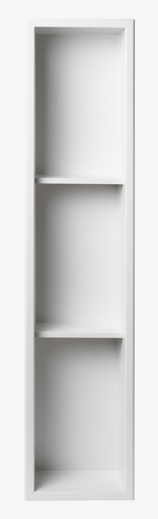ALFI Brand - 8" x 36" White Matte Stainless Steel Vertical Triple Shelf Bath Shower Niche | ABNC0836-W