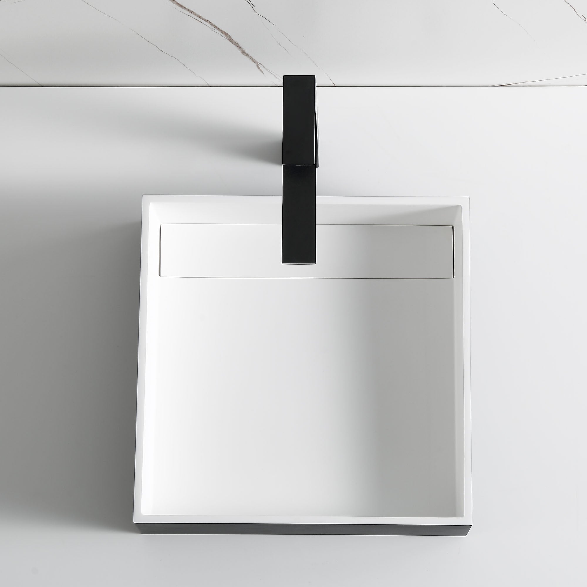 ALFI Brand - Black Matte 14" Square Solid Surface Resin Sink | ABRS14SBM ALFI Brand - Black Matte 14" Square Solid Surface Resin Sink | ABRS14SBM
