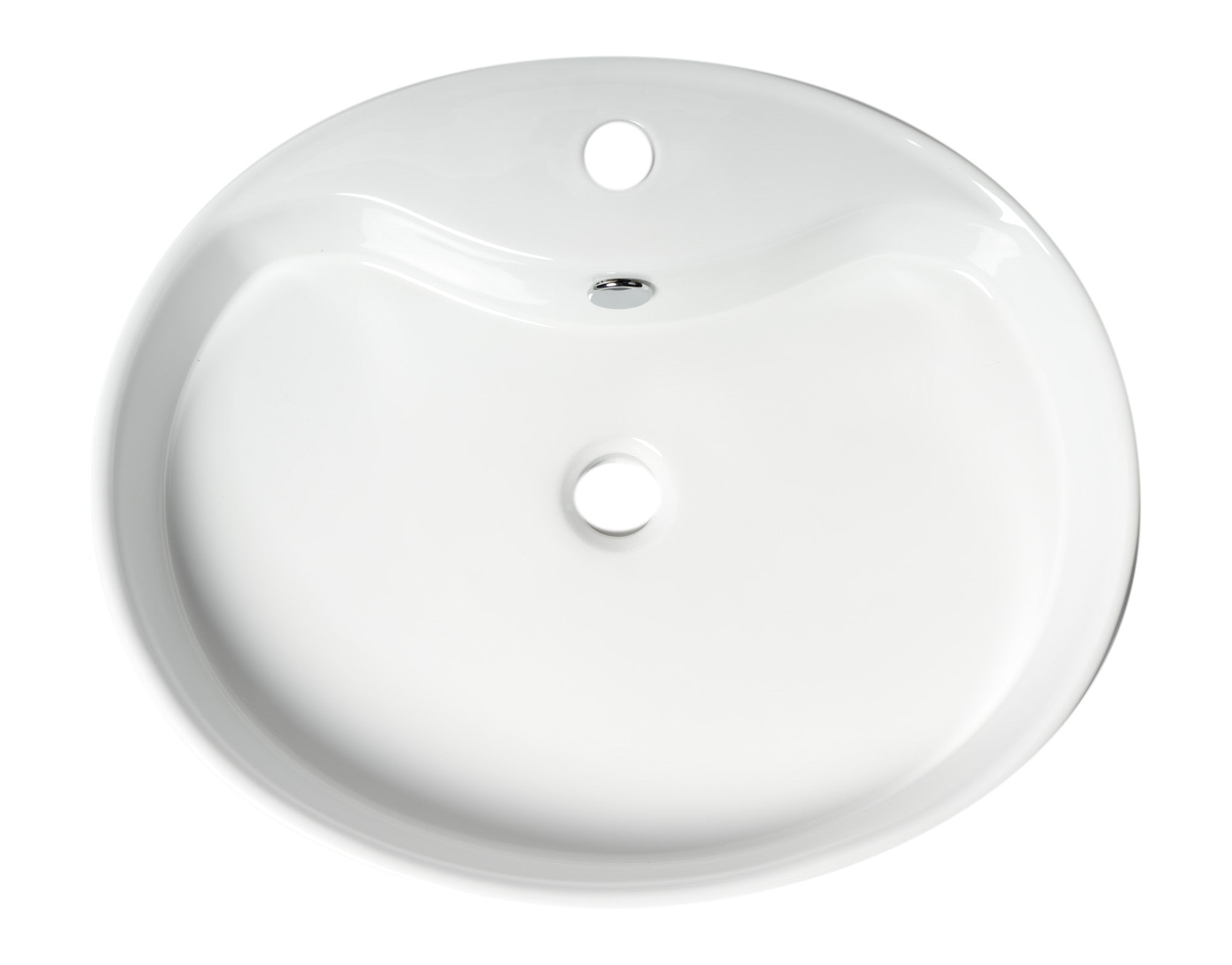 ALFI Brand - White 22" Oval Above Mount Ceramic Sink with Faucet Hole | ABC910 ALFI Brand - White 22" Oval Above Mount Ceramic Sink with Faucet Hole | ABC910