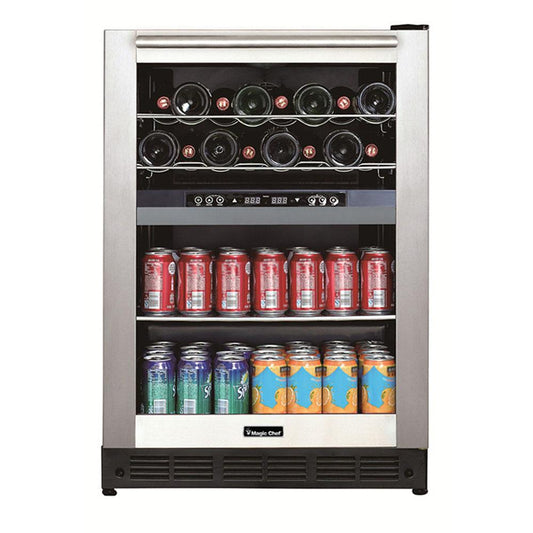 Magic Chef Beverage Center Magic Chef - Dual Zone Built-In Wine and Beverage Cooler