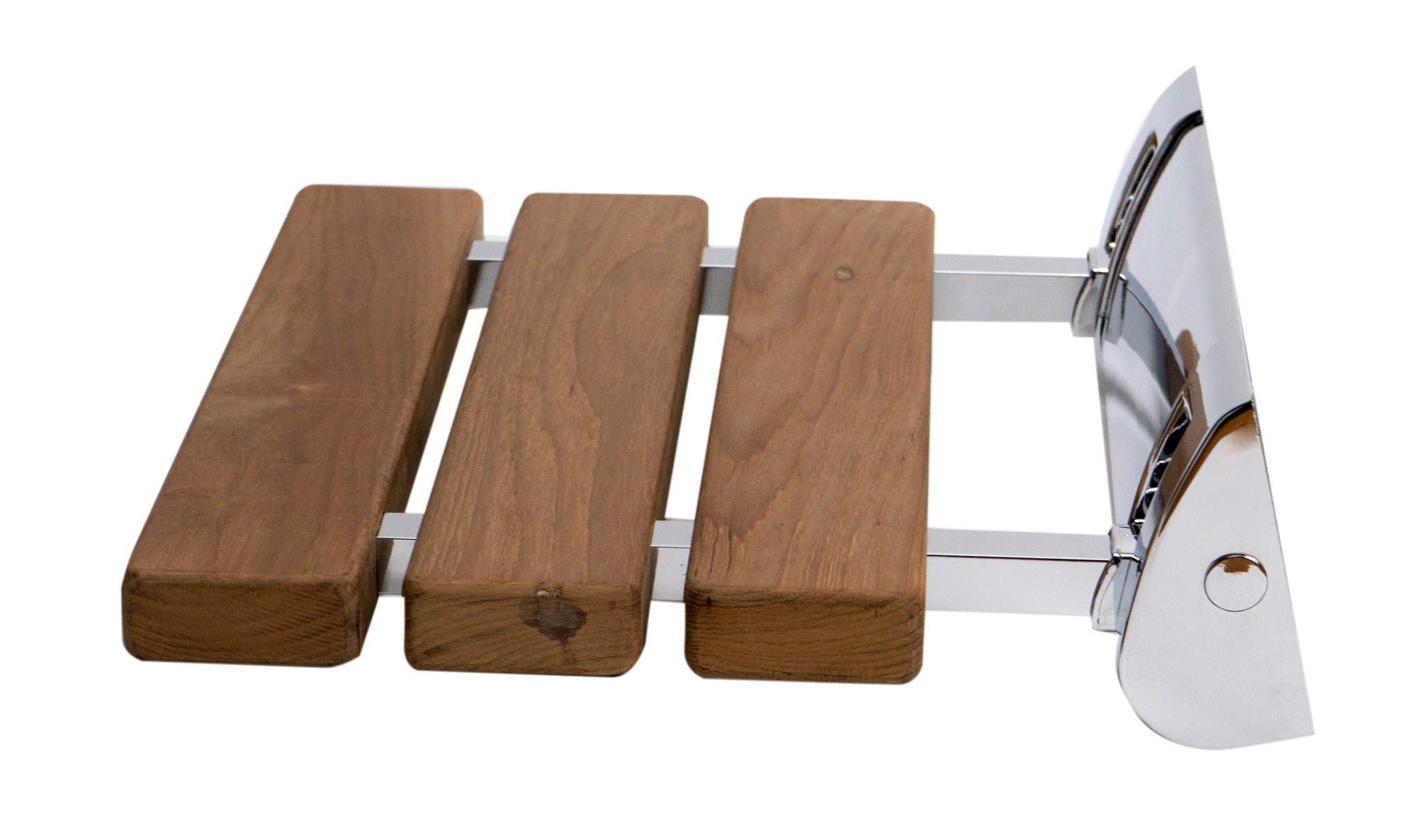 ALFI Brand - Polished Chrome 14" Folding Teak Wood Shower Seat Bench | ABS14-PC ALFI Brand - Polished Chrome 14" Folding Teak Wood Shower Seat Bench | ABS14-PC