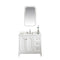 Water Creation | Queen 36-Inch Single Sink Quartz Carrara Vanity In Pure White With Matching Mirror(s) and F2-0012-05-TL Lavatory Faucet(s) | QU36QZ05PW-Q21TL1205