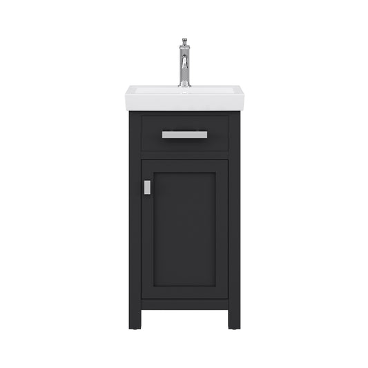 Water Creation | 18 Inch Espresso MDF Single Bowl Ceramics Top Vanity With Single Door From The MIA Collection | MI18CR01ES-000000000