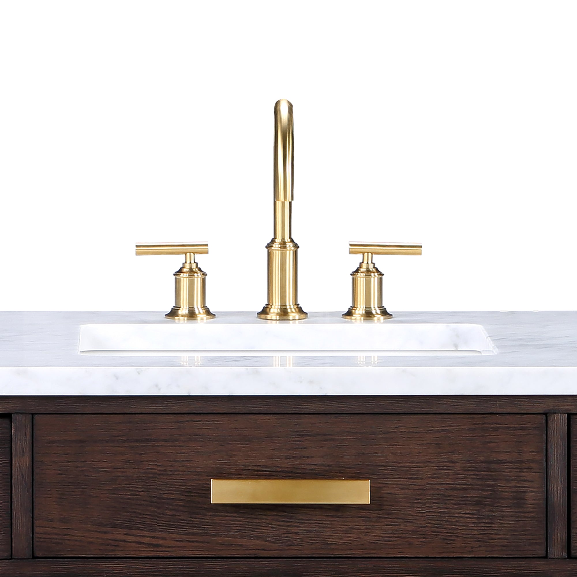 Water Creation | Water Creation Modern Gooseneck Spout Widespread Faucet F2-0014 in Satin Gold PVD | F2-0014-06-BL Water Creation | Water Creation Modern Gooseneck Spout Widespread Faucet F2-0014 in Satin Gold PVD | F2-0014-06-BL