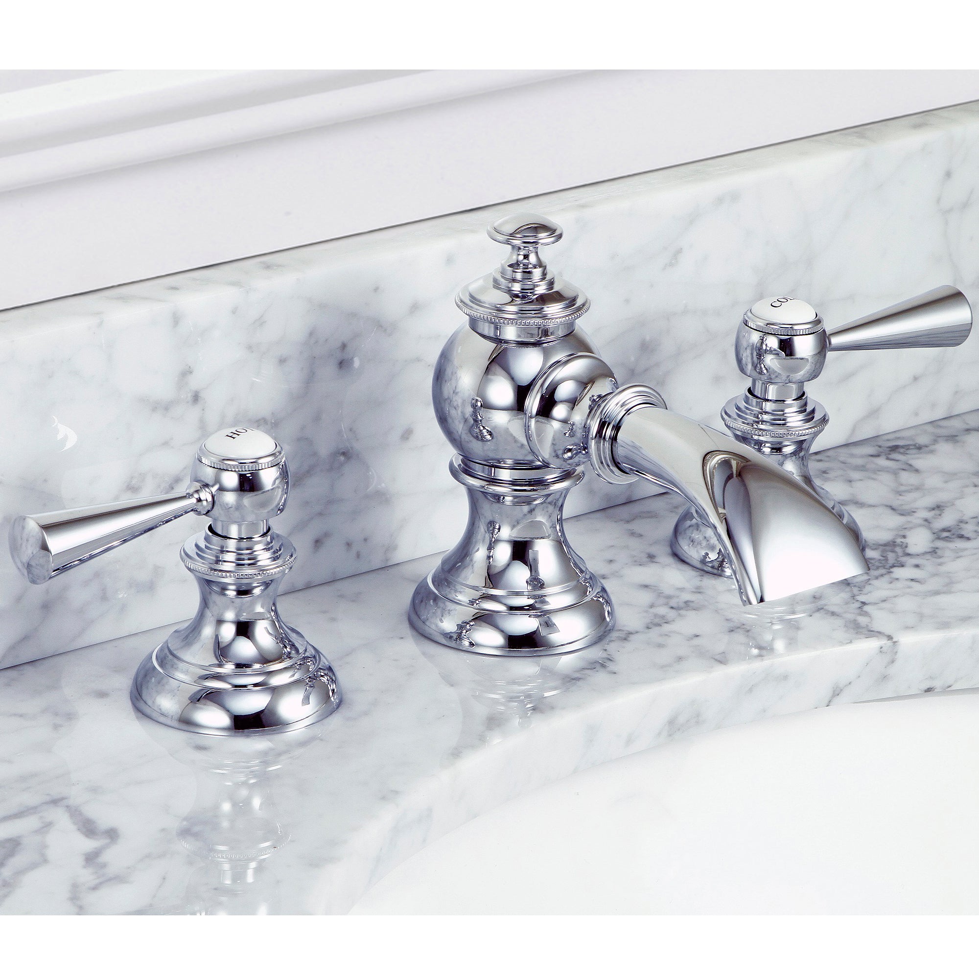 Water Creation | Modern Classic Widespread Lavatory F2-0013 Faucets With Pop-Up Drain in Chrome Finish With Torch Lever Handles | F2-0013-01-TL Water Creation | Modern Classic Widespread Lavatory F2-0013 Faucets With Pop-Up Drain in Chrome Finish With Torch Lever Handles | F2-0013-01-TL