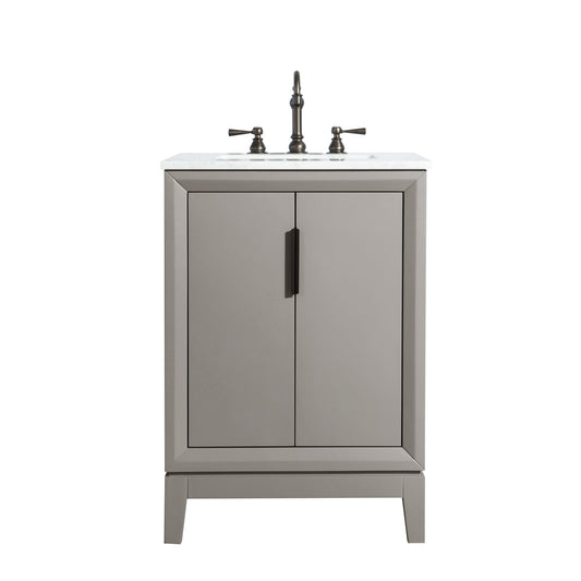 Water Creation | Elizabeth 24-Inch Single Sink Carrara White Marble Vanity In Cashmere Grey With F2-0012-03-TL Lavatory Faucet(s) | EL24CW03CG-000TL1203