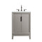 Water Creation | Elizabeth 24-Inch Single Sink Carrara White Marble Vanity In Cashmere Grey With F2-0012-03-TL Lavatory Faucet(s) | EL24CW03CG-000TL1203
