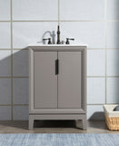Water Creation | Elizabeth 24-Inch Single Sink Carrara White Marble Vanity In Cashmere Grey With Matching Mirror(s) and F2-0012-03-TL Lavatory Faucet(s) | EL24CW03CG-R21TL1203 Water Creation | Elizabeth 24-Inch Single Sink Carrara White Marble Vanity In Cashmere Grey With Matching Mirror(s) and F2-0012-03-TL Lavatory Faucet(s) | EL24CW03CG-R21TL1203
