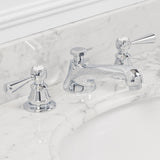 Water Creation | American 20th Century Classic Widespread Lavatory F2-0009 Faucets With Pop-Up Drain in Chrome Finish With Torch Lever Handles, Hot And Cold Labels Included | F2-0009-01-TL Water Creation | American 20th Century Classic Widespread Lavatory F2-0009 Faucets With Pop-Up Drain in Chrome Finish With Torch Lever Handles, Hot And Cold Labels Included | F2-0009-01-TL