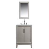 Water Creation | Elizabeth 24-Inch Single Sink Carrara White Marble Vanity In Cashmere Grey With Matching Mirror(s) and F2-0012-03-TL Lavatory Faucet(s) | EL24CW03CG-R21TL1203 Water Creation | Elizabeth 24-Inch Single Sink Carrara White Marble Vanity In Cashmere Grey With Matching Mirror(s) and F2-0012-03-TL Lavatory Faucet(s) | EL24CW03CG-R21TL1203