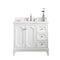 Water Creation | Queen 36-Inch Single Sink Quartz Carrara Vanity In Pure White With F2-0012-05-TL Lavatory Faucet(s) | QU36QZ05PW-000TL1205
