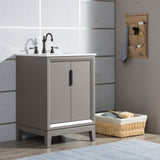 Water Creation | Elizabeth 24-Inch Single Sink Carrara White Marble Vanity In Cashmere Grey With Matching Mirror(s) and F2-0012-03-TL Lavatory Faucet(s) | EL24CW03CG-R21TL1203 Water Creation | Elizabeth 24-Inch Single Sink Carrara White Marble Vanity In Cashmere Grey With Matching Mirror(s) and F2-0012-03-TL Lavatory Faucet(s) | EL24CW03CG-R21TL1203