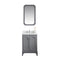 Water Creation | Queen 24-Inch Single Sink Quartz Carrara Vanity In Cashmere Grey With Matching Mirror(s) and F2-0013-01-FX Lavatory Faucet(s) | QU24QZ01CG-Q21FX1301