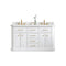 Water Creation | 60" Palace Collection Quartz Carrara Pure White Bathroom Vanity Set With Hardware And F2-0012 Faucets in Satin Gold Finish And Only Mirrors in Chrome Finish | PA60QZ06PW-000TL1206